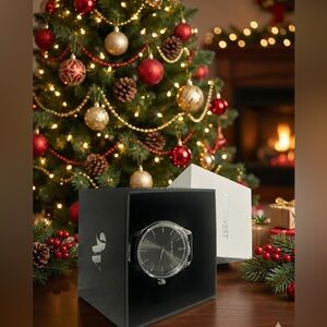 Nine West Black and Silver Watch- Jasper